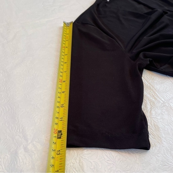 Tahari Black V-Neck Short Sleeve Waist Tie Faux Wrap Dress LBD Large - Picture 15 of 16